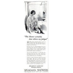 1924 Speakman Showers Showerhead Vintage Print Ad Woman Undressing Wall Art